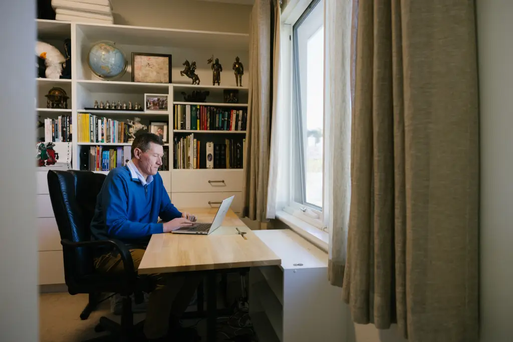 michael working on laptop